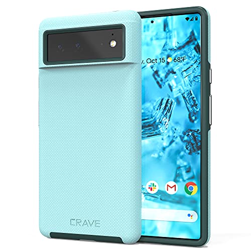 Crave Dual Guard para Google Pixel 6, funda de doble capa de protección contra golpes para Google Pixel 6 - Aguamarina