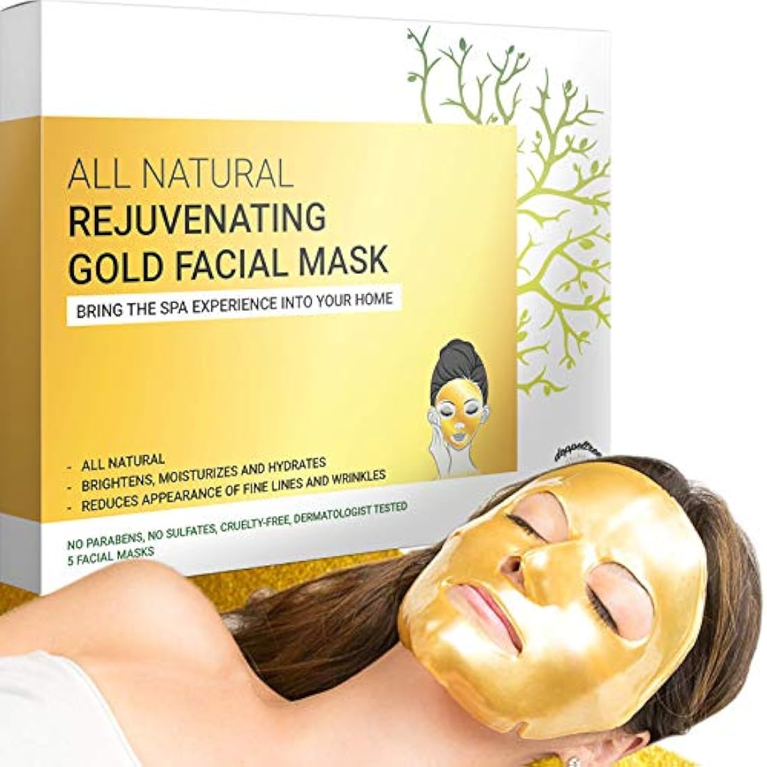Máscara facial Gold - Máscara facial de hidrogel premium