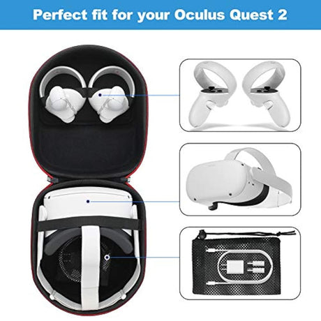 VORI Funda de transporte para Oculus Quest 2 color gris