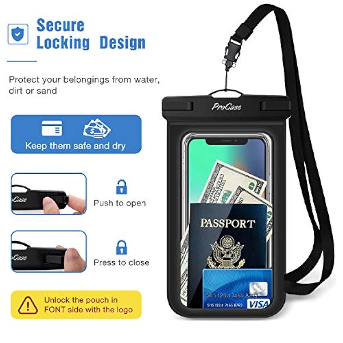 Procase - Funda impermeable universal para iPhone 11 Pro Ma