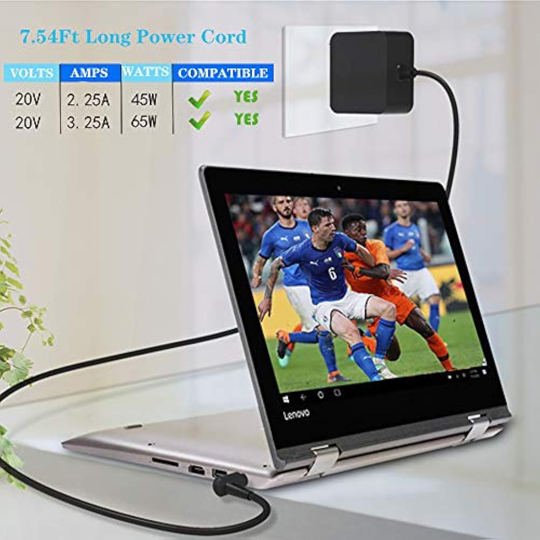 Cargador de CA de 65 W para Lenovo IdeaPad