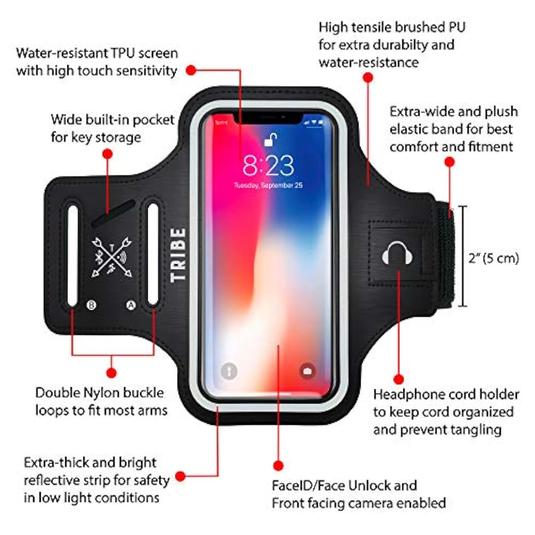 Brazalete resistente al agua para iPhone.