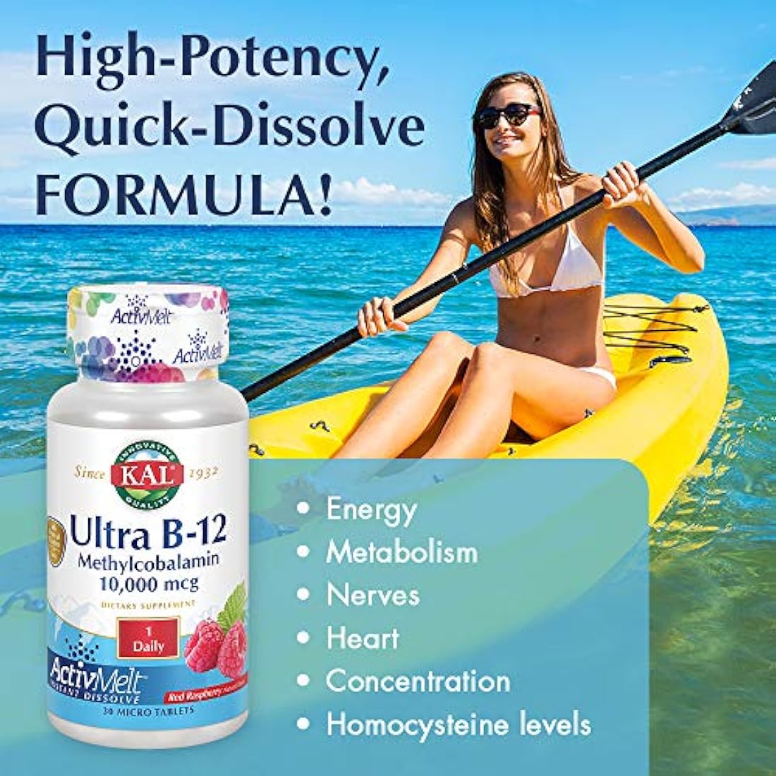 Ultra B-12 Methylcobalamin ActivMelt Kal 30 Micro tabletas
