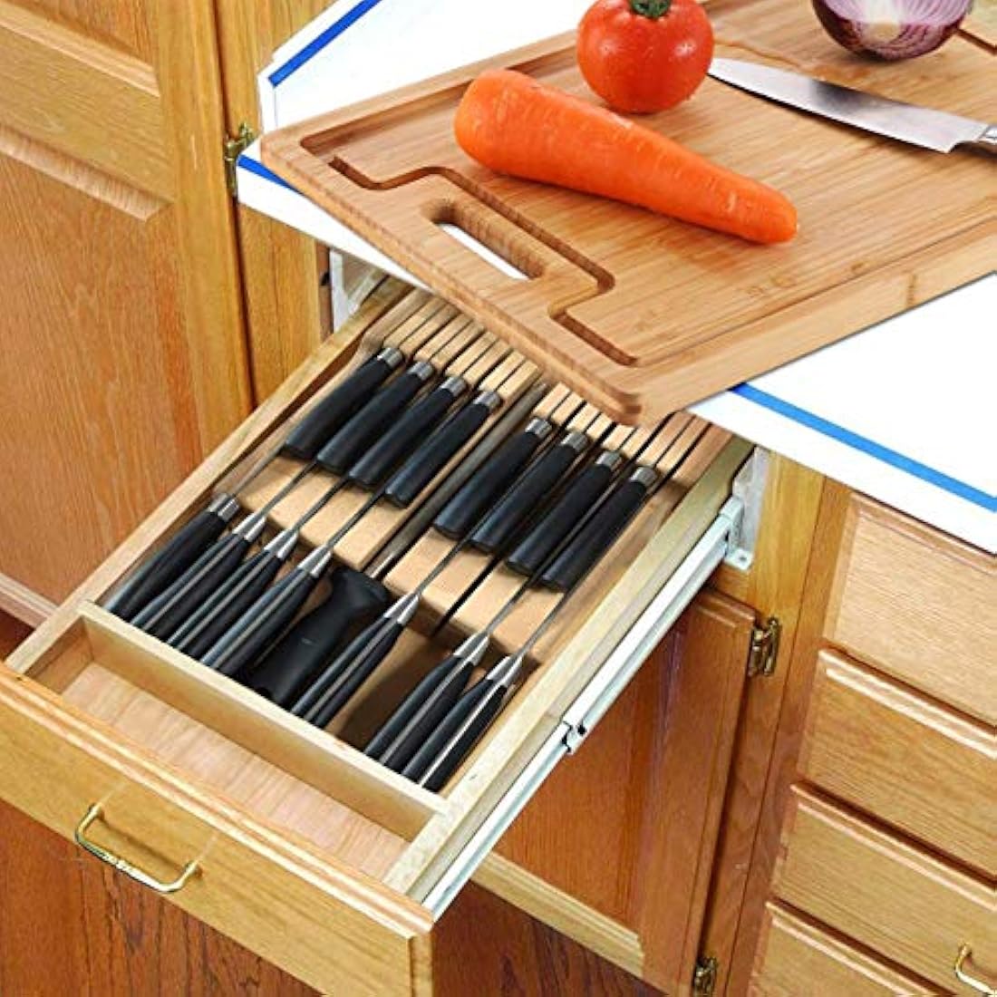 NIUXX - Bloque de bambú para 16 cuchillos (no incluidos)