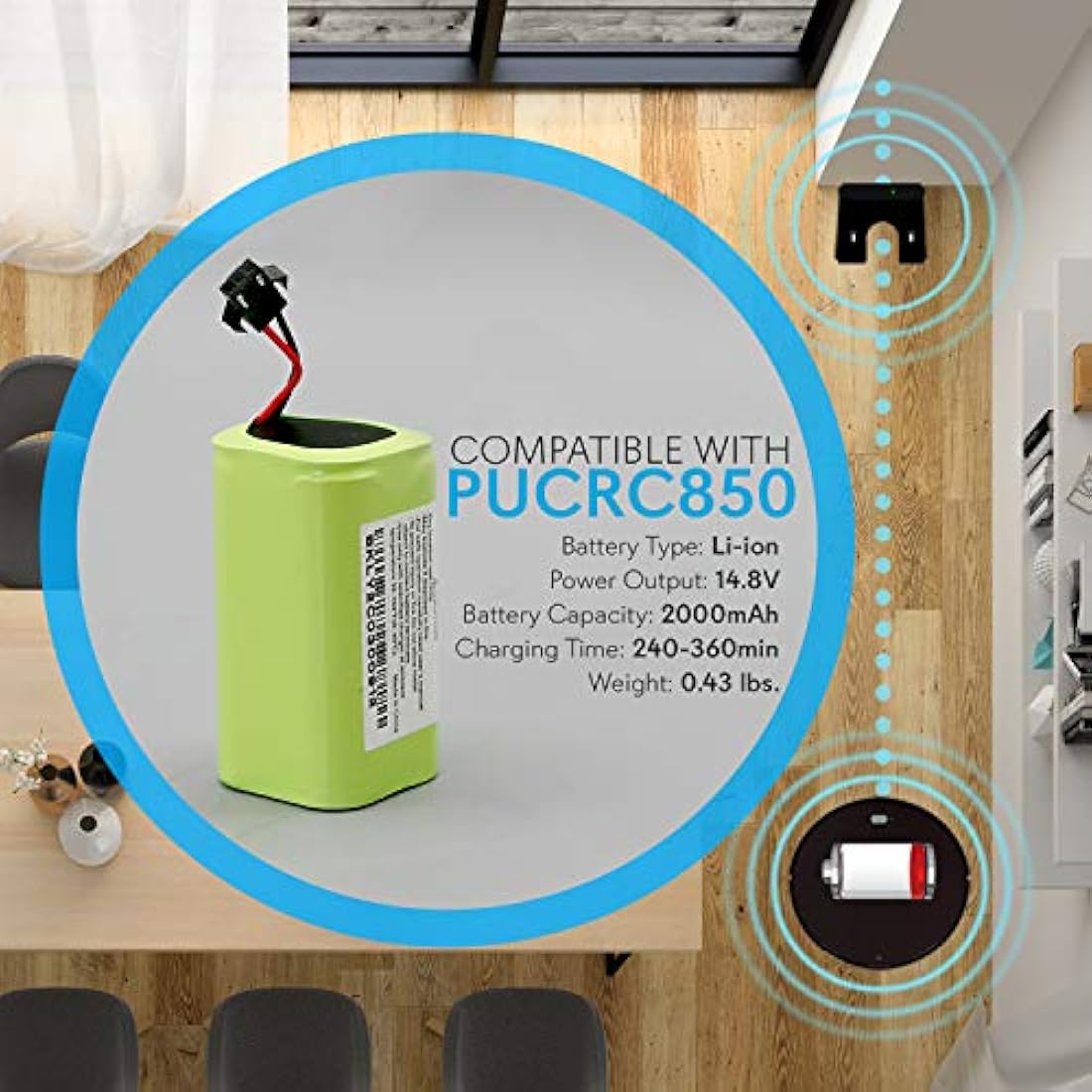 Kit de repuesto Para Pure clean PRTPUCRC850BATT PYLE-HOME