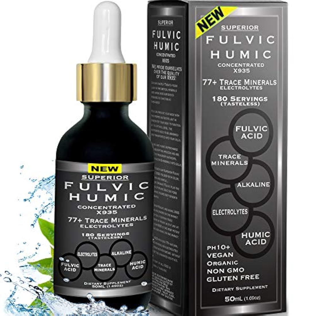 Fulvic Acid and Humic Acid Trace Mineral Drops 6 Month Supply, Electrolyte Energy Boost. Número de años: 6 año(s). Mezcla natural de minerales de traza iónica derivados de plantas orgánicas de ácido fúlvico y húmico similar a Shilajit