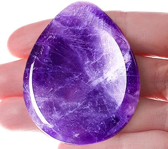 DUQGUHO Piedra de preocupación de 1.7 in, cristales amatista