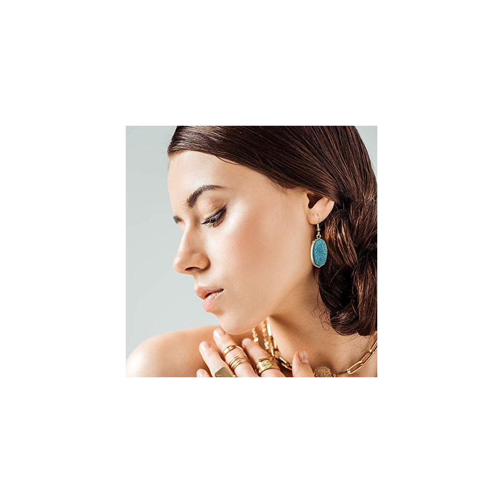 Aretes colgantes de gota de cristal de lágrima para mujeres