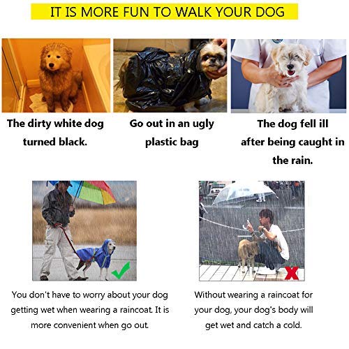 FEimaX Chubasquero para perro, impermeable, con capucha para perros medianos y grandes, con capucha ligera, resistente al viento para caminar al aire libre