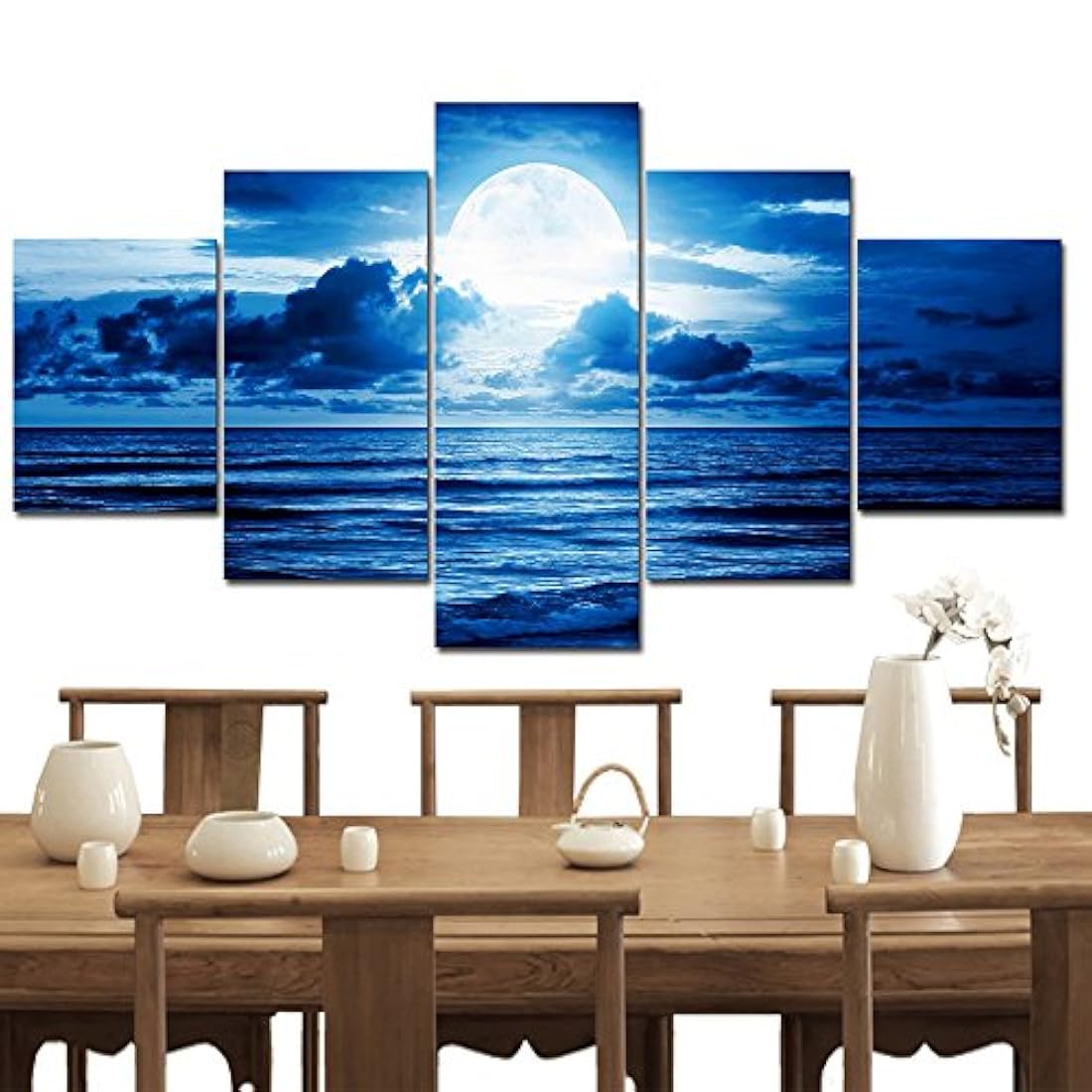 Pyradecor - Lienzo con impresión giclée de luna blanca