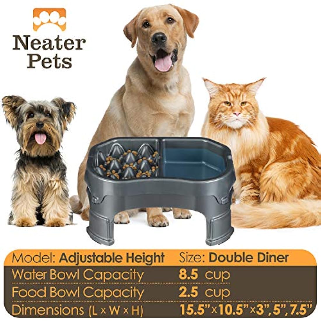 Neater Pet Brands - Alimentador lento levantado más limpio