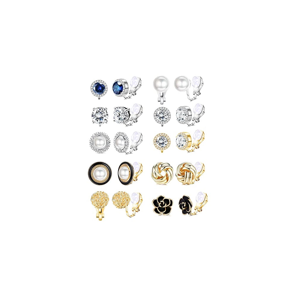 Aretes de clip para mujer,