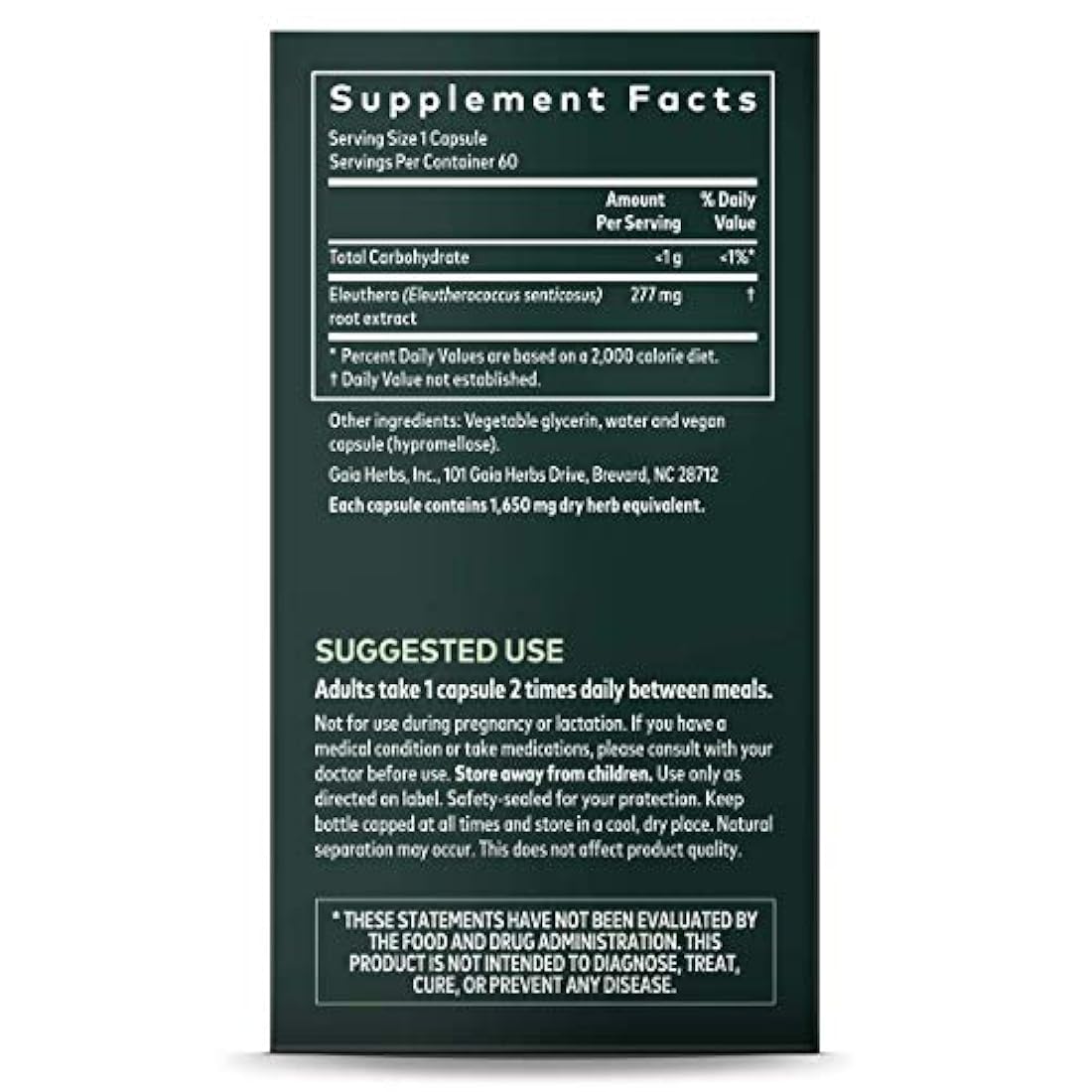 Gais Herbs Eleuthero Raíz Vegan Liquid Cápsulas 1