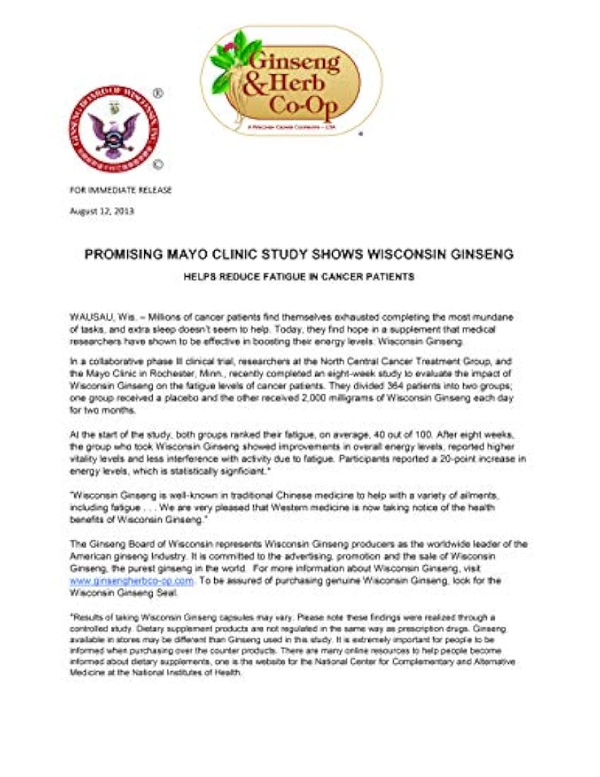 100% puro Wisconsin el Ginseng