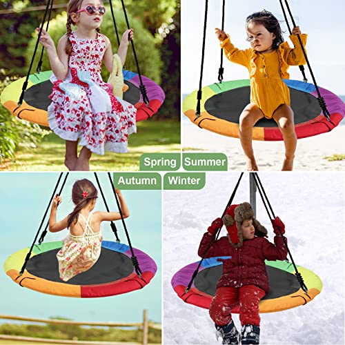 Columpios de árbol para niños al aire libre (arcoíris)