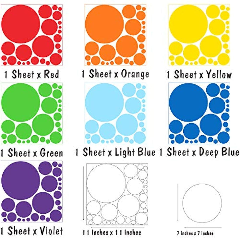 Adhesivos decorativos para pared (175 unidades) multicolor