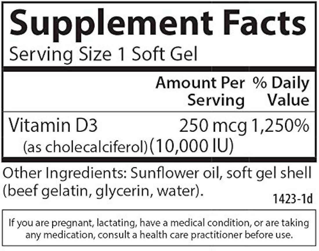Carlson Labs Vitamina D3 10,000 IU, 360 Count