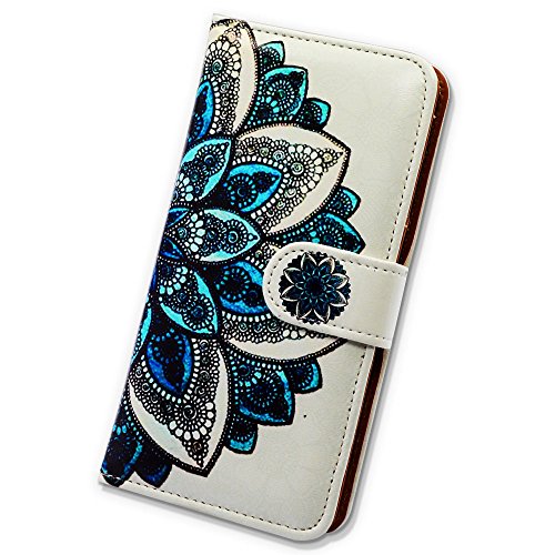 Funda de cuero con diseño de mandala verde