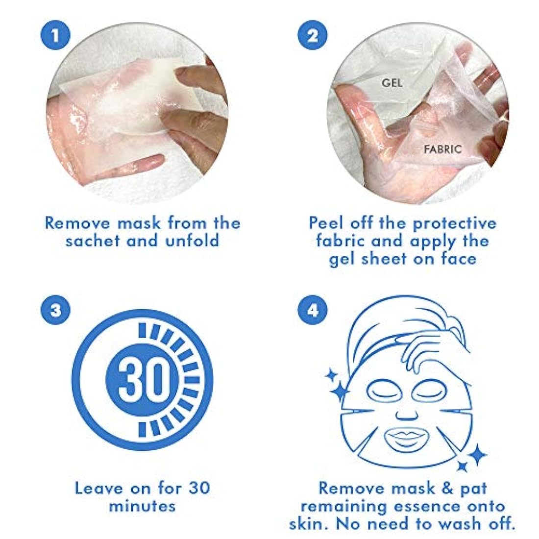 Paquete de 10 mascarillas de colágeno de hidrogel para cara