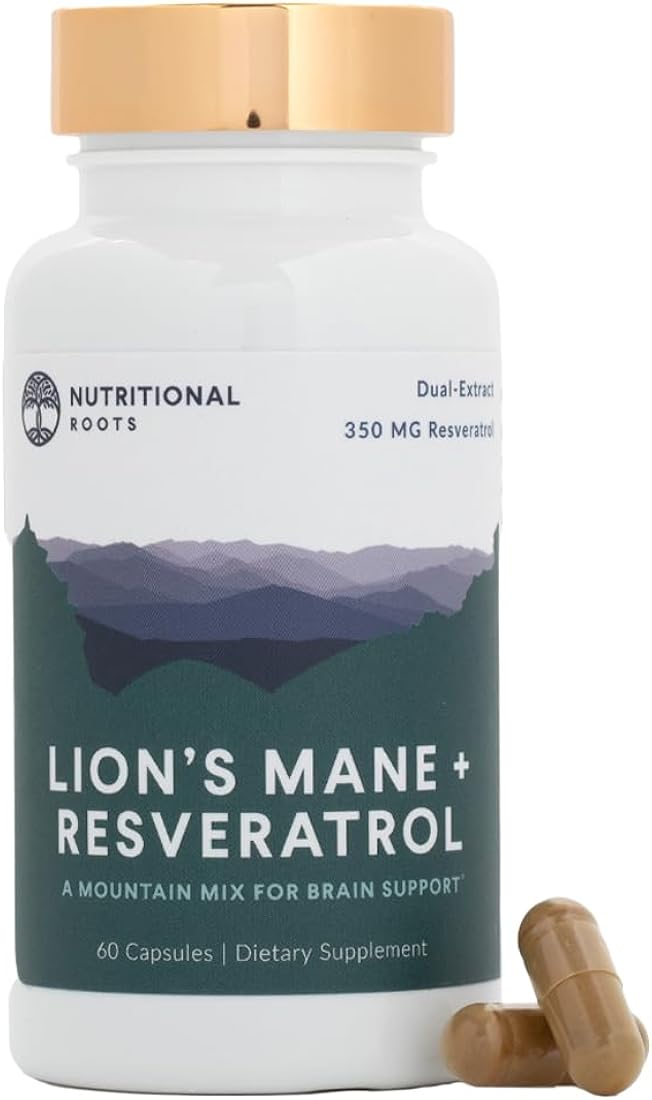 Suplemento resveratrol, 800 mg de extracto de melena de león