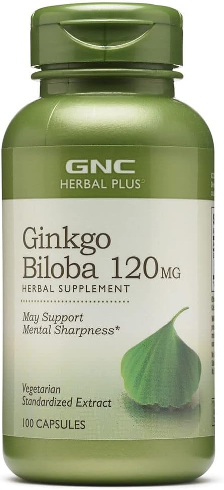 Suplemento Ginkgo Biloba 120mg Herbal Plus la agudeza mental