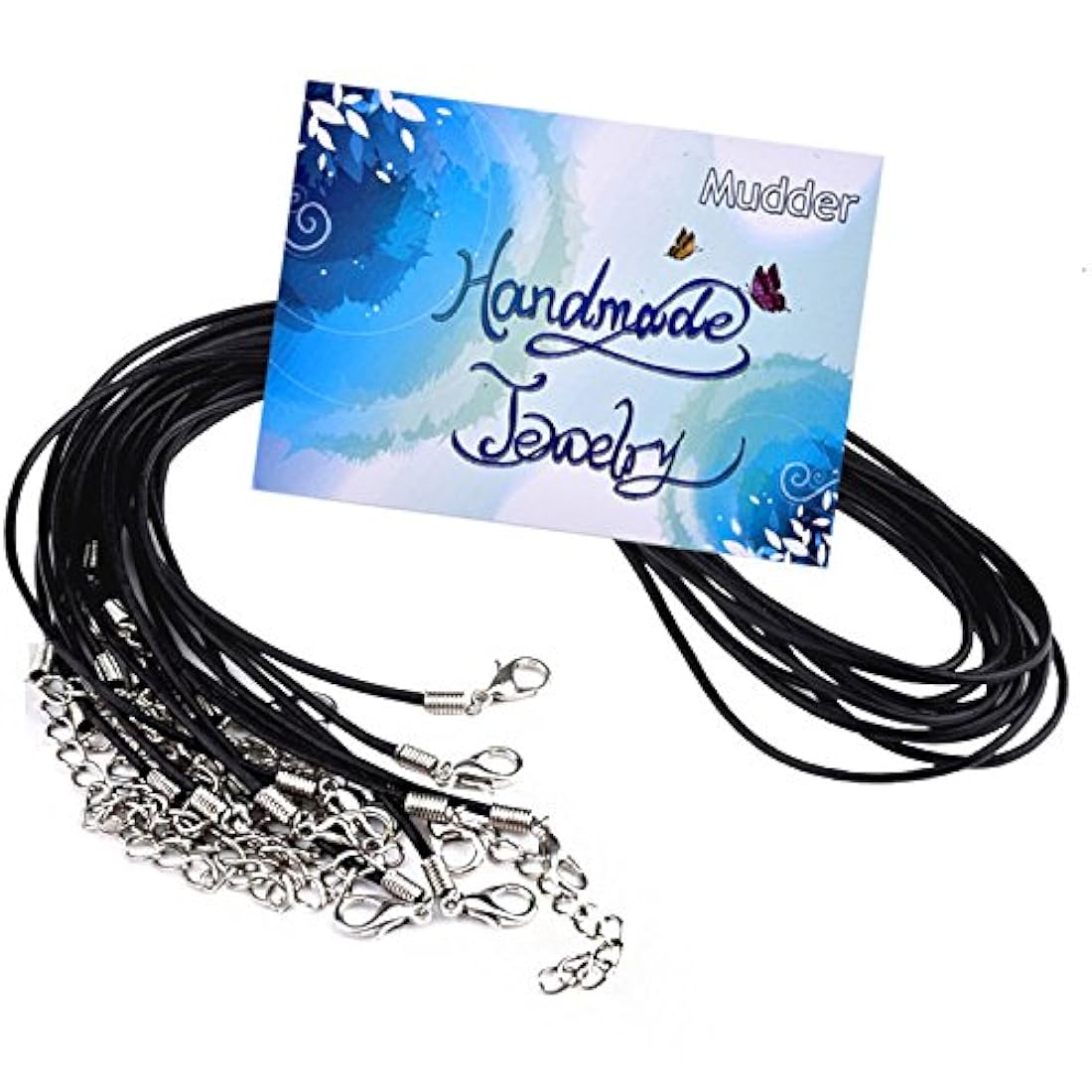 Mudder 10 piezas 2.0 mm Collar de piel Cord con mosquetón