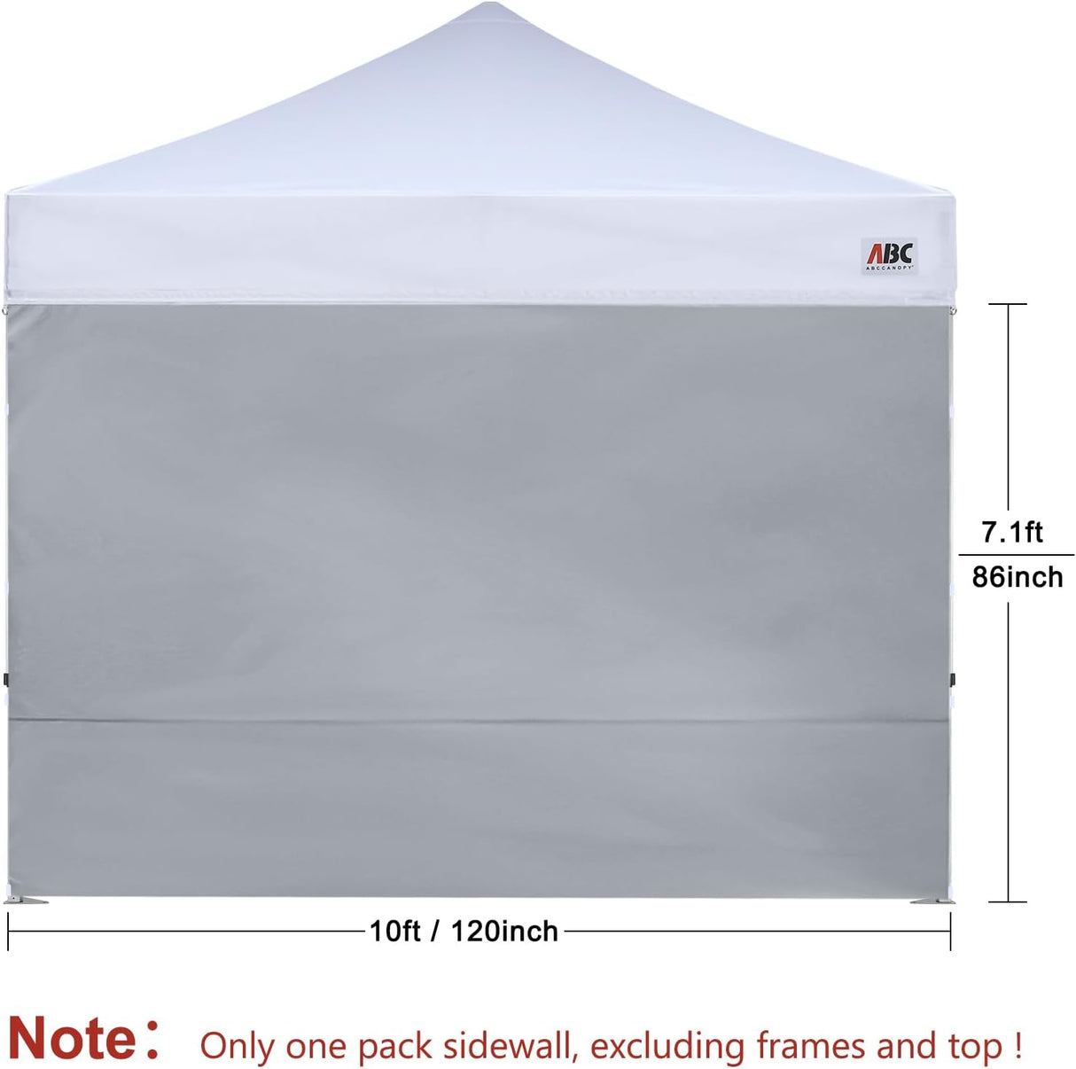 Toldo desplegable con pared lateral y cintas para sujetar