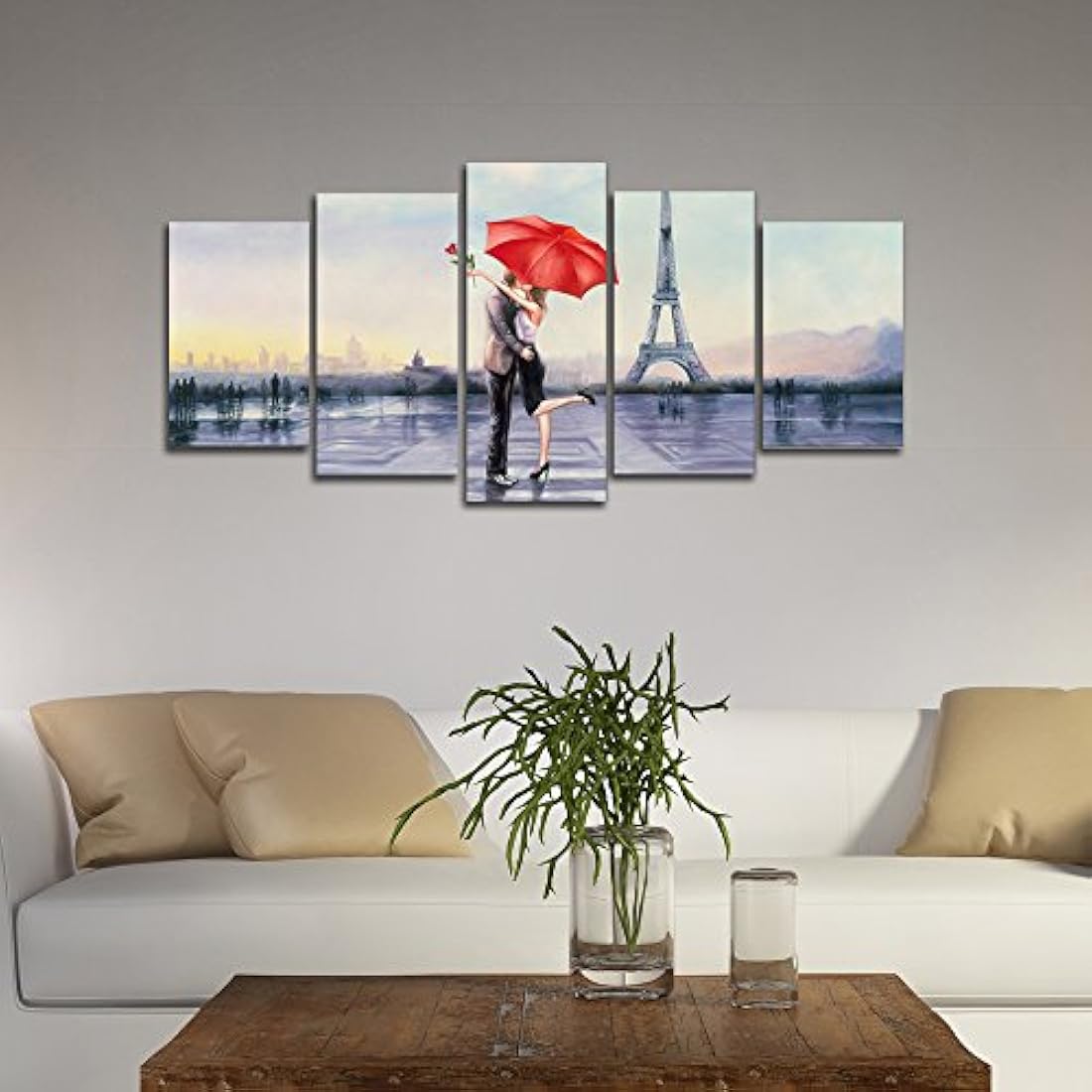 Pyradecor - Lienzo con impresión giclée 5 paneles, tamaño XL