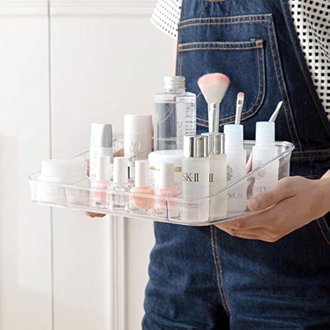 Bandeja organizadora de maquillaje, Crystal Clear