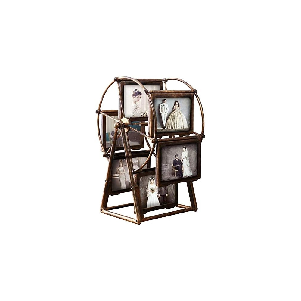 Marco de fotos giratorio con rueda de noria para 12 fotos