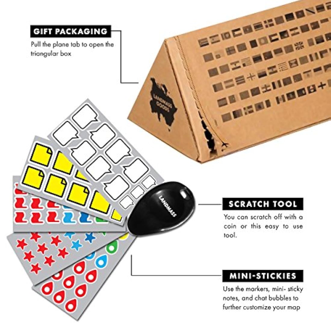 Landmass Goods- Póster original de mapa de viaje