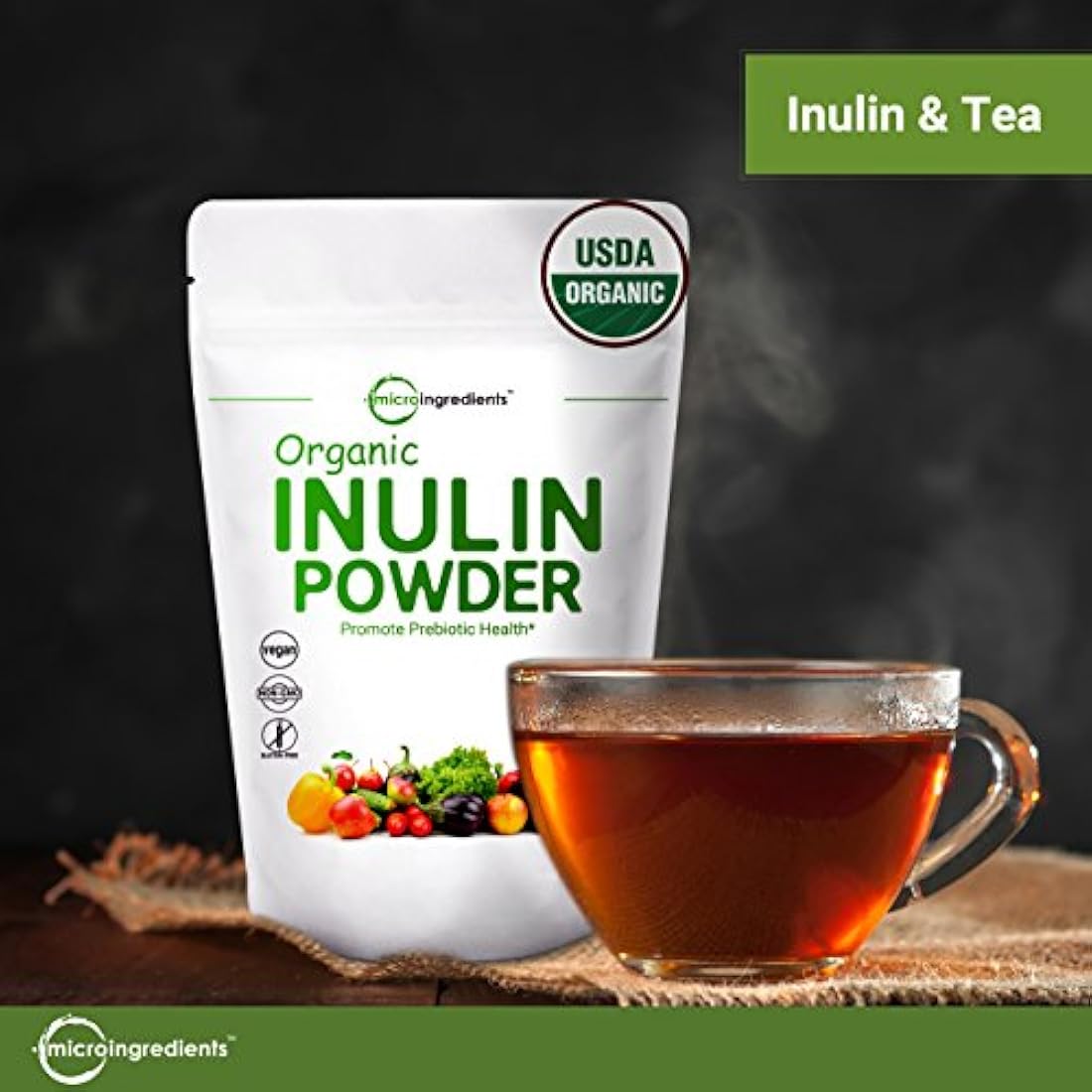 Polvo orgánico de inulina FOS (de alcachofa de Jerusalén)