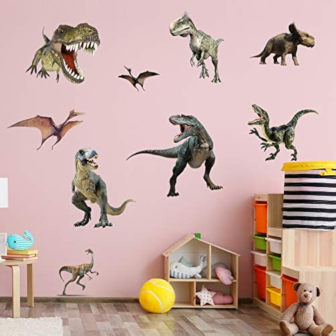 dinosaurio de acuarela de vinilo para habitacion de niños