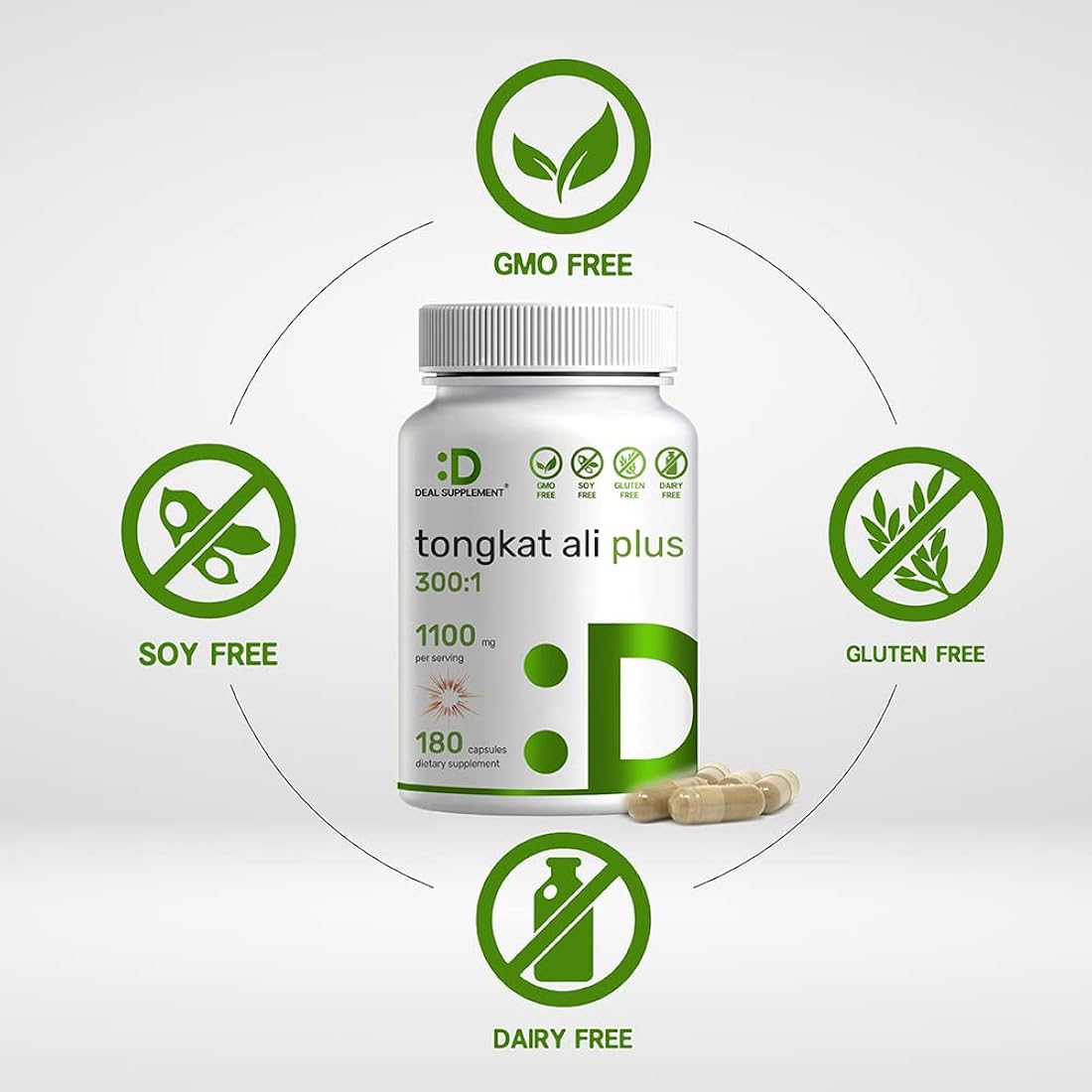 Suplementos Tongkat Ali Extracto 1100 mg por porción