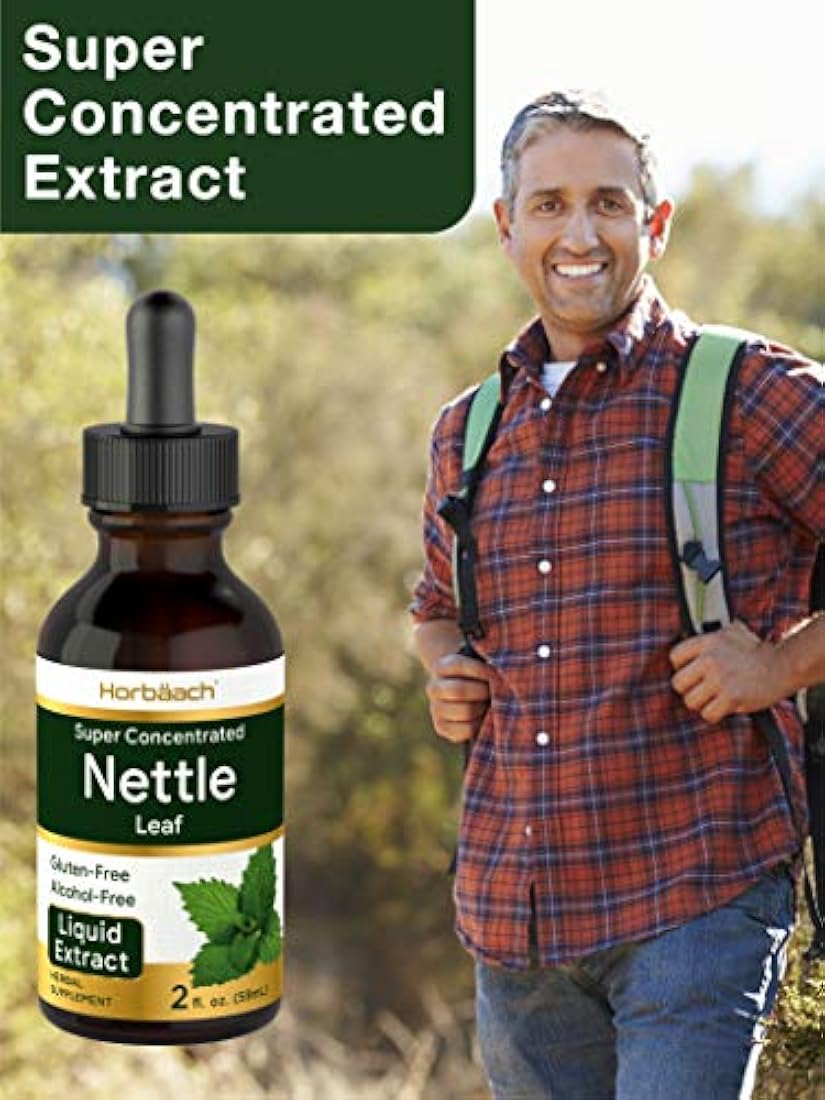 Extracto de hoja de ortiga, 2 onzas, sin alcohol,vegetariano