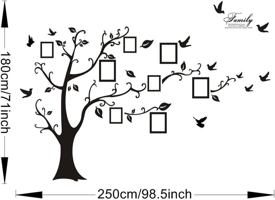 Vinilo decorativo para pared de árbol genealógico grande