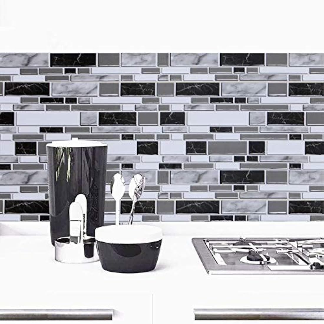 Vinilos Decorativos blanco y negro para cocina o baño