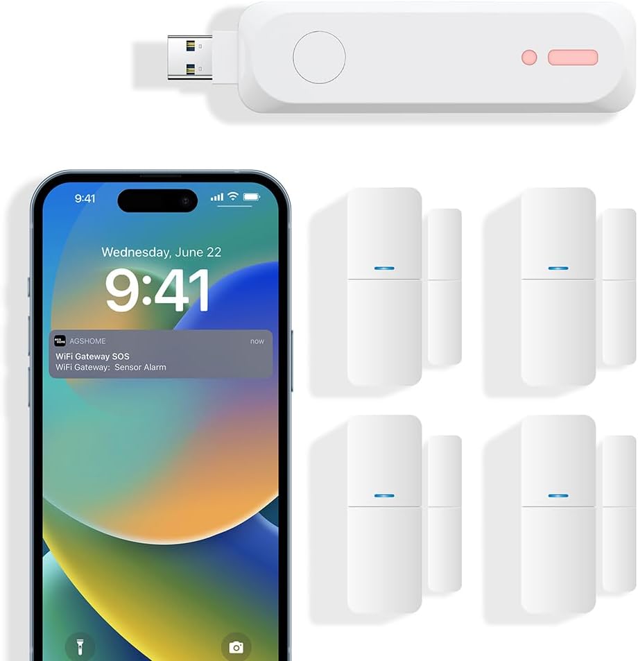 Sistema de Alarma Inalámbrico, Sensores WiFi, Alerta App