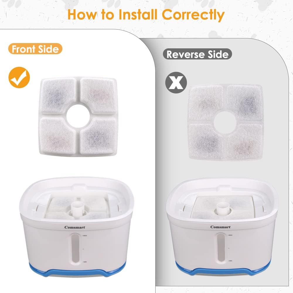 Filtros Comsmart para Fuente de Agua para Mascotas, 12 Pzs