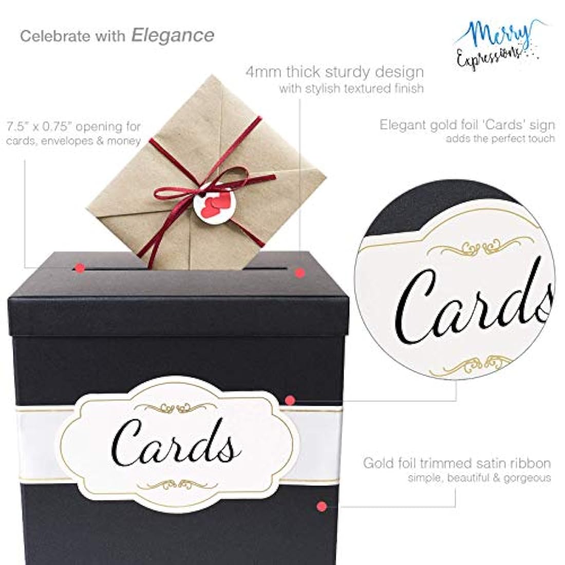 Caja de tarjetas de regalo negra