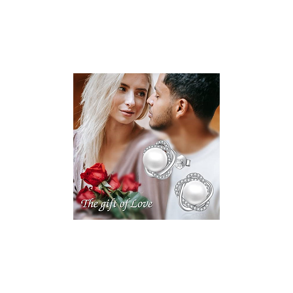 Aretes de perlas para mujer