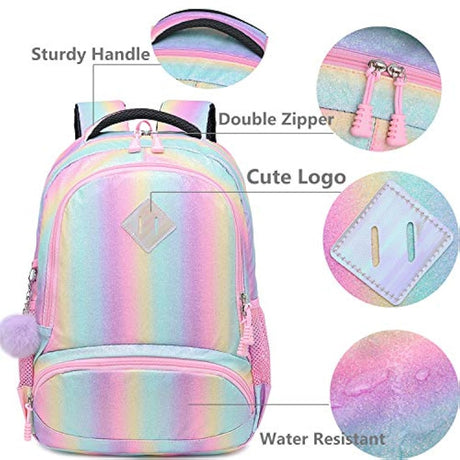 Mochila escolar con diseño de unicornio y bolsa de almuerzo