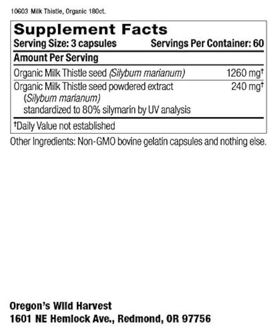 Cápsulas de cardo de leche de cosecha silvestre de Oregon 1