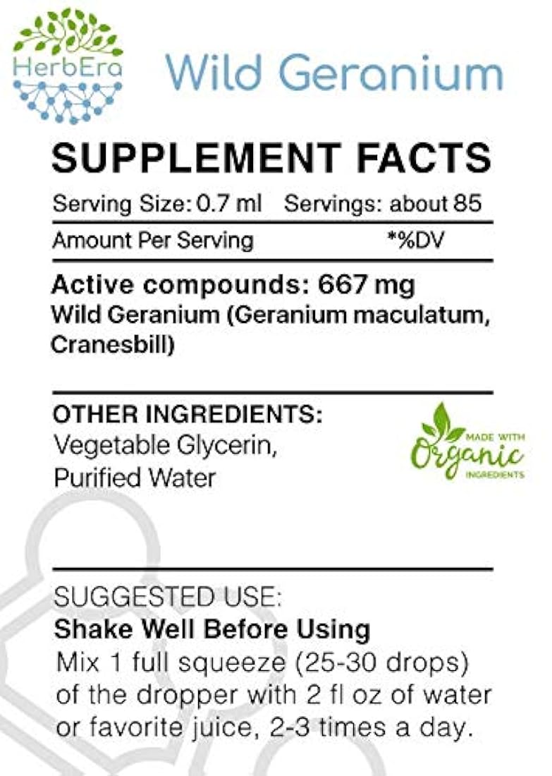 Wild Geranio alcohol-free Extracto Tintura de hierbas