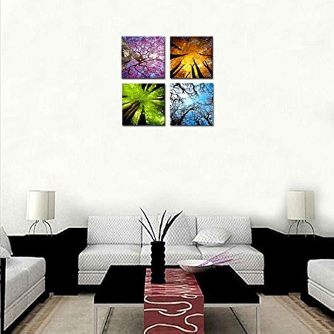 MESESE - Lienzo impreso en lienzo, diseño de flores