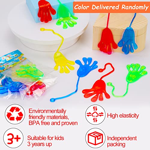 40 piezas de manos adhesivas para niños, caja de tesoros elástica, juguete para el aula, premio, estudiantes, sensorial, caja de premios a granel, relleno de cofre, palo, suministros para fiesta de mano, regalo para niños y niñas