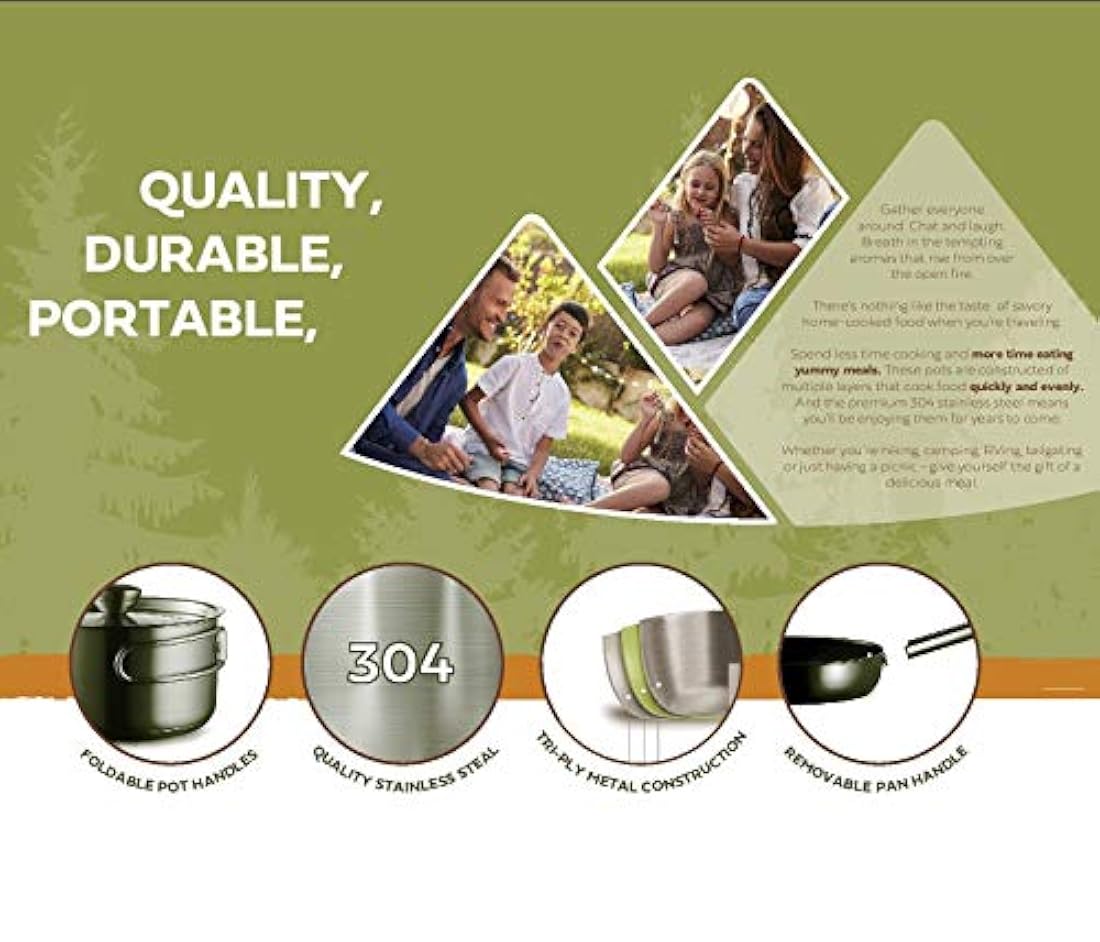 Juego de sartenes y ollas de acero inoxidable