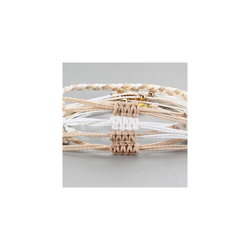 Pulseras de cuerda trenzada hecha a mano con diseño