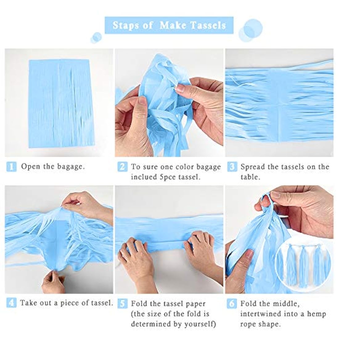20 borlas de papel de seda para decoración de fiestas