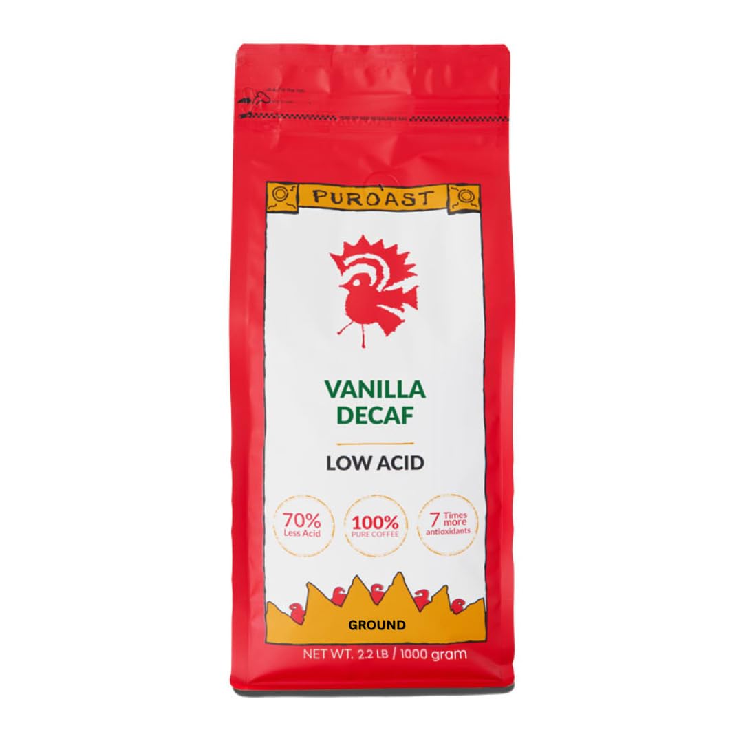 Café Puroast Descafeinado Vainilla, Bajo Acidez, 2.2 lb
